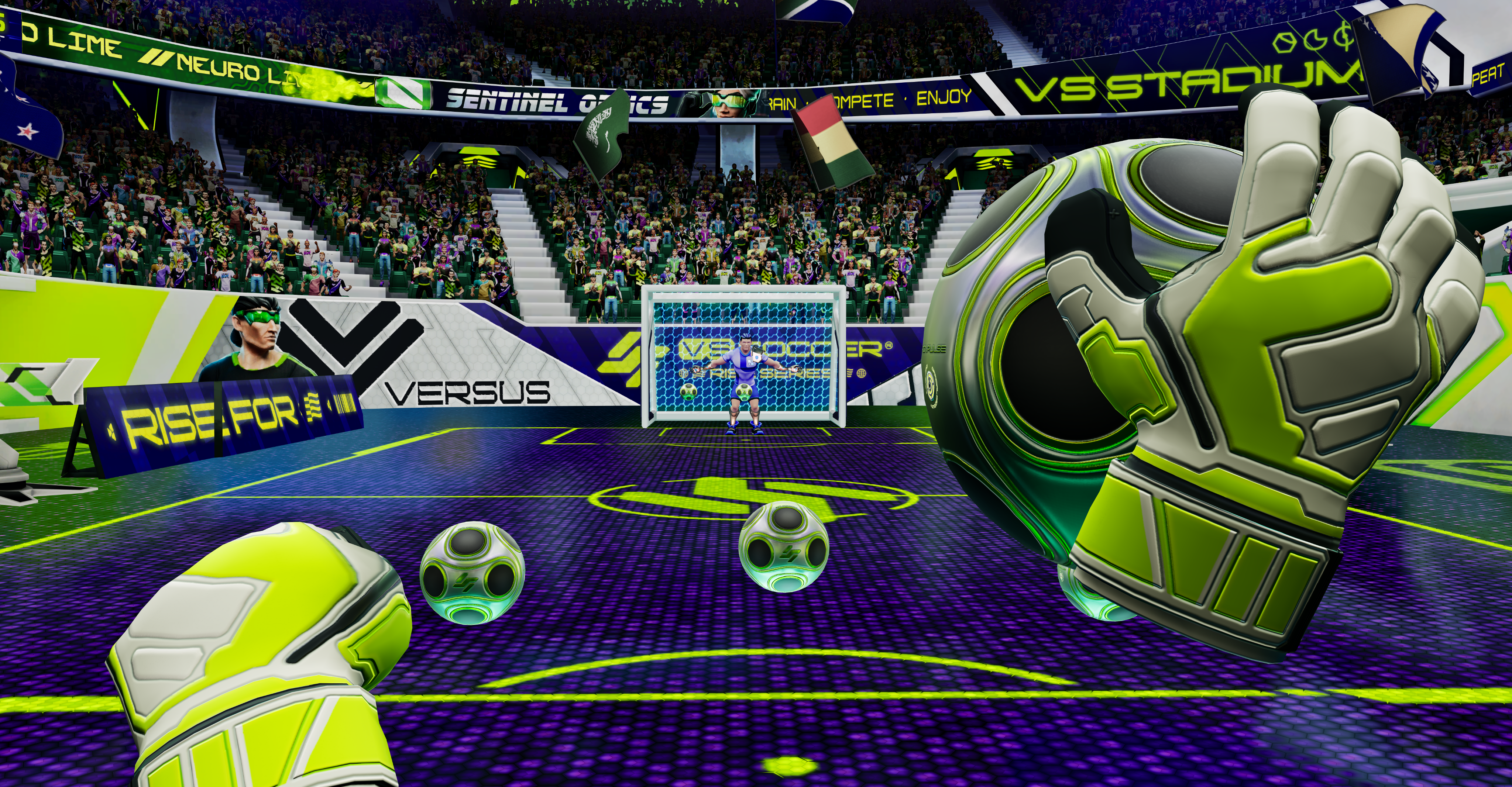 Player defending the goal in VSSoccer